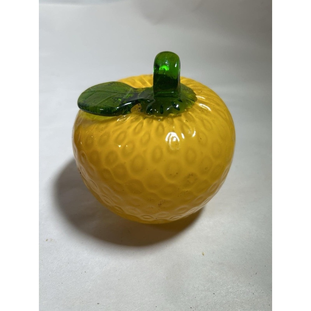 Vintage Orange Glass Fruit MCM Hand Blown Mid Century Kitchen Farmhouse Decor